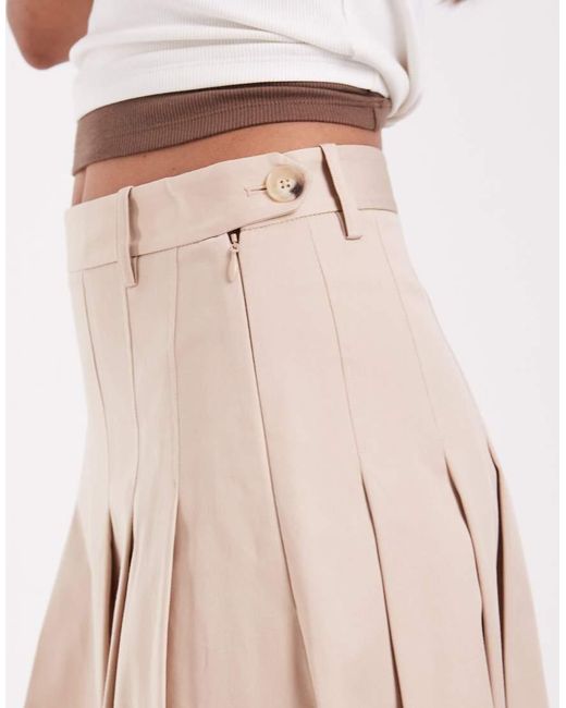 Lacoste Pink Pleated Cotton Midi Skirt