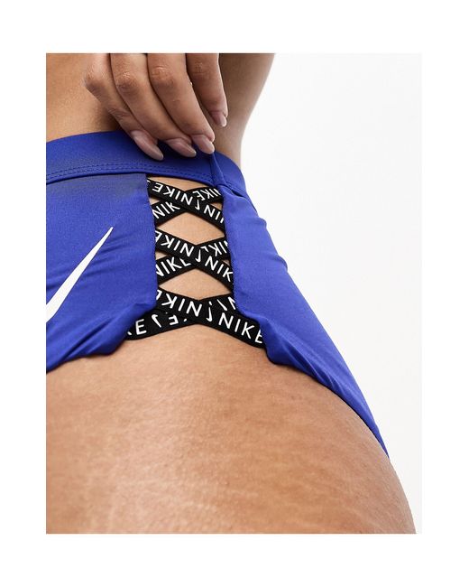 Nike Blue Icon Sneakerkini High Waist Cheeky Bikini Bottoms