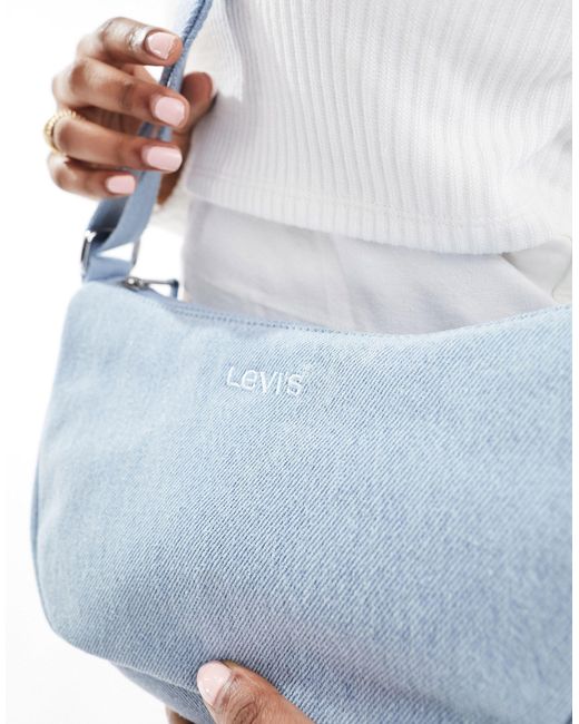 Levi's White Denim Shoulder Bag With Logo