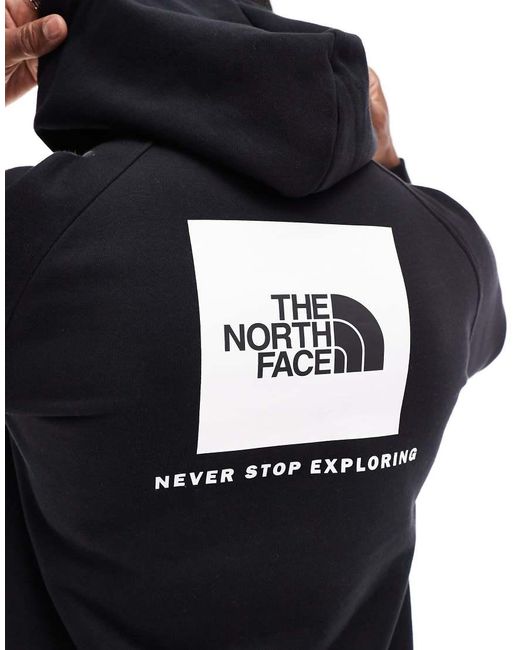 Sudadera Negra Con Capucha, Manga Raglán Y Recuadrado Del Logo De -Negro The North Face de hombre de color Blue