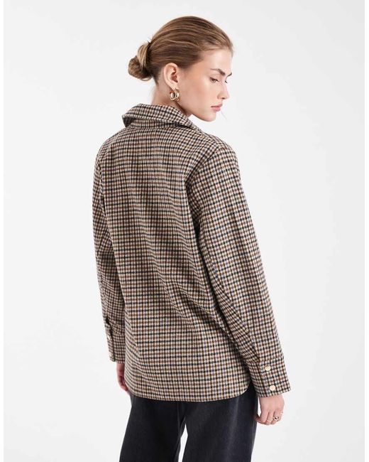 New Look Brown Check Shacket