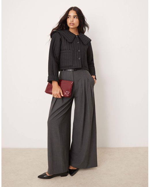 ASOS Black Quilted Jacket With Collar