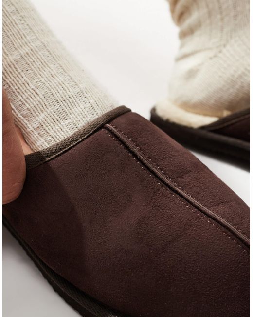 Jack & Jones White Faux Suede Slip On Slipper for men