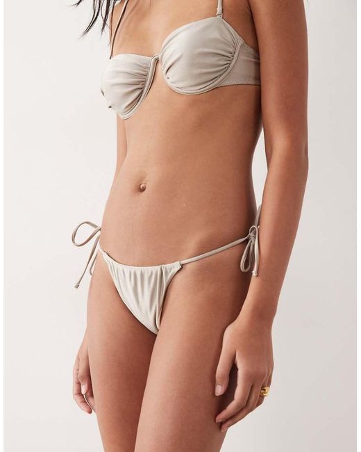 Mango Brown Tie Side Bikini Bottoms