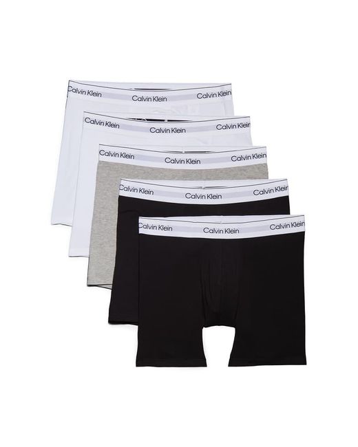 Calvin Klein White Icon Cotton Stretch 5 Pack Boxer Briefs for men