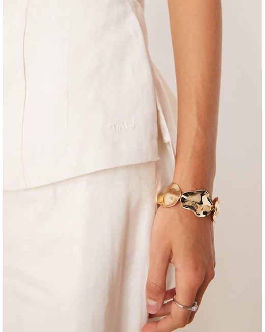 Tala Strapless Top Van Zware Linnenmix Met Lange Pasvorm in het Natural