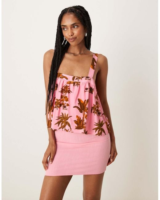 ASOS Pink Double Layer Mini Dress