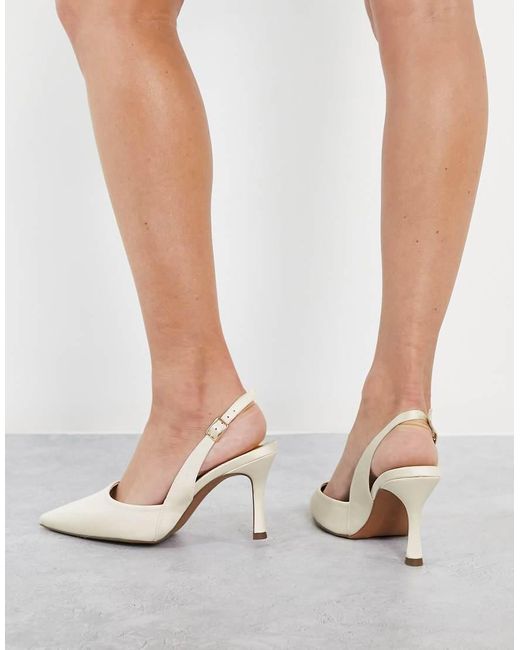 ASOS White Wide Fit Samber Slingback Stiletto Heels