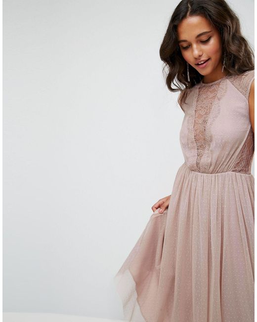 lace cap sleeve midi dress