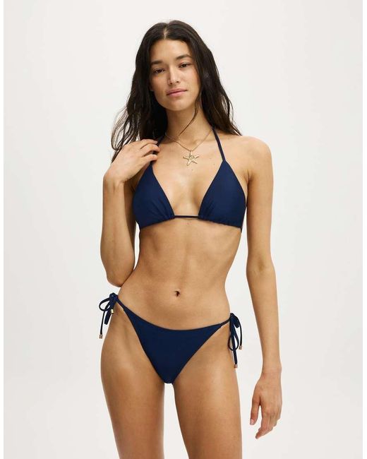 Cotton On Blue String Triangle Bikini Top