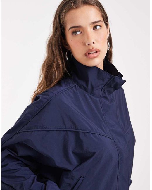ASOS Blue Techy Funnel Neck Windbreaker Jacket