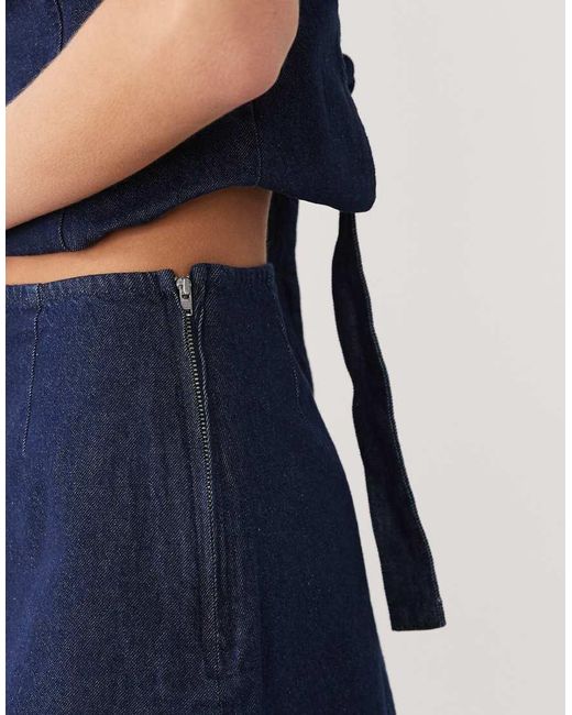 ASOS Blue Denim Clean A Line Short Co-ord