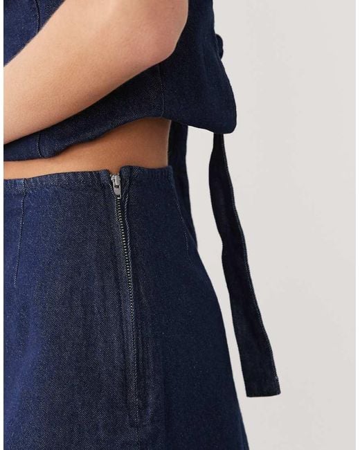 ASOS Blue Denim Clean A Line Short Co-ord