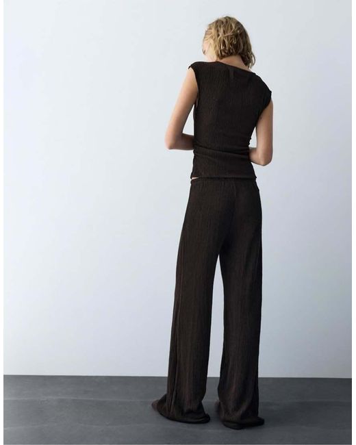 Pull&Bear Black Crepe Top