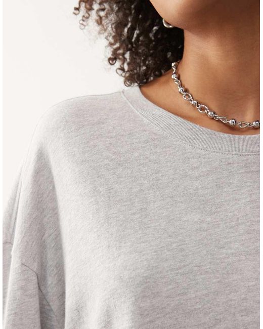 Weekday Natural Oversized Long Sleeve T-shirt Dress