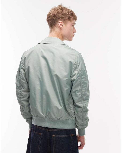 Alpha Industries Gray Bomber Jacket With Logo for men