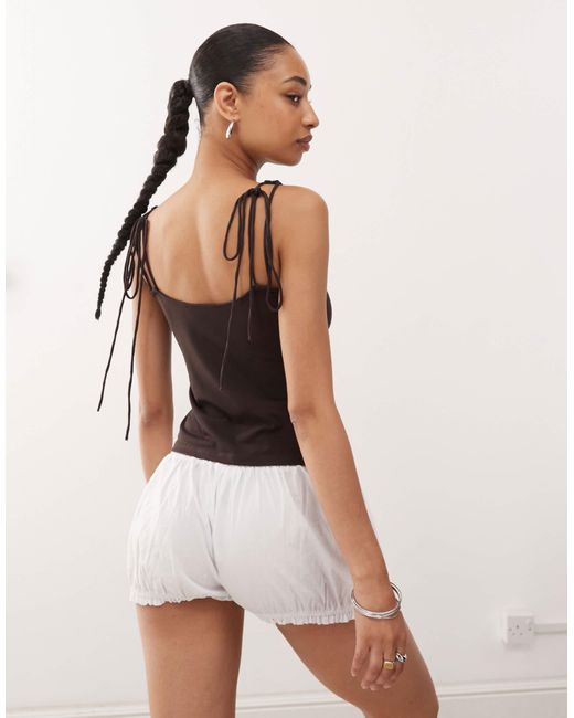 Weekday Natural Strappy Boat Neck Top