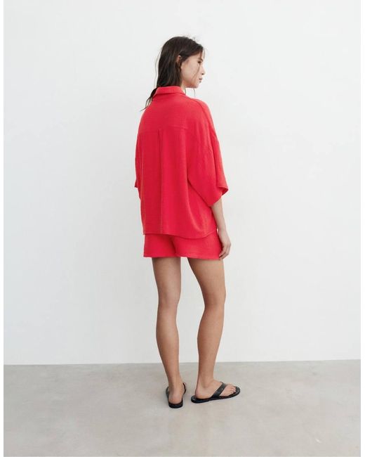 Camicia A Maniche Corte di Pull&Bear in Red