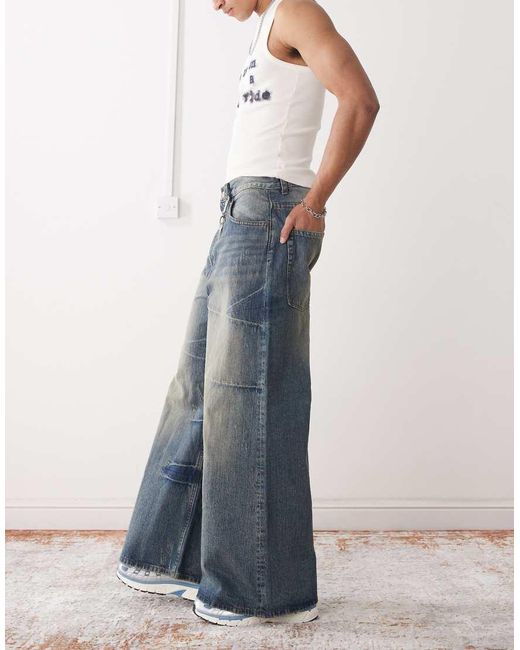 Cheap Monday Multicolor Rad Super Wide Leg Skater Jeans for men