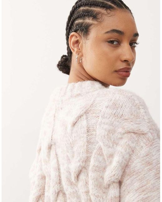 Monki Natural Cable Knit Jumper