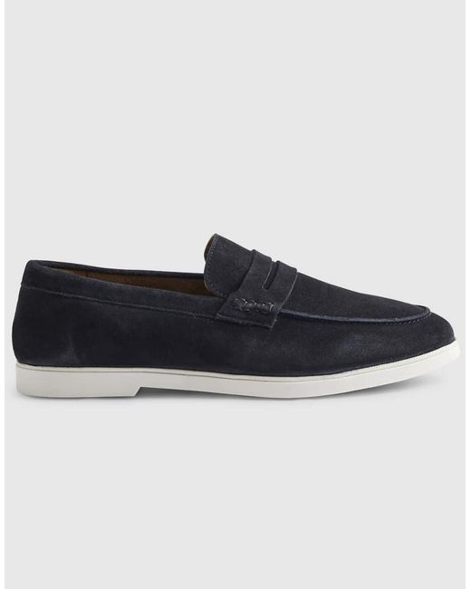 River Island Blue Suede Loafers for men