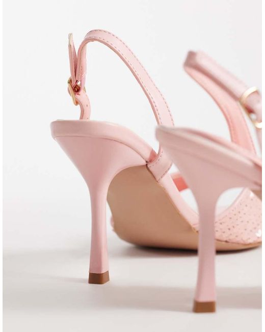 SIMMI Pink Simmi London Wide Fit Cindy Heeled Sandals With Sequins