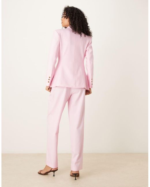 ASOS Pink Tailored Nipped Waist Blazer With Cutaway Hem