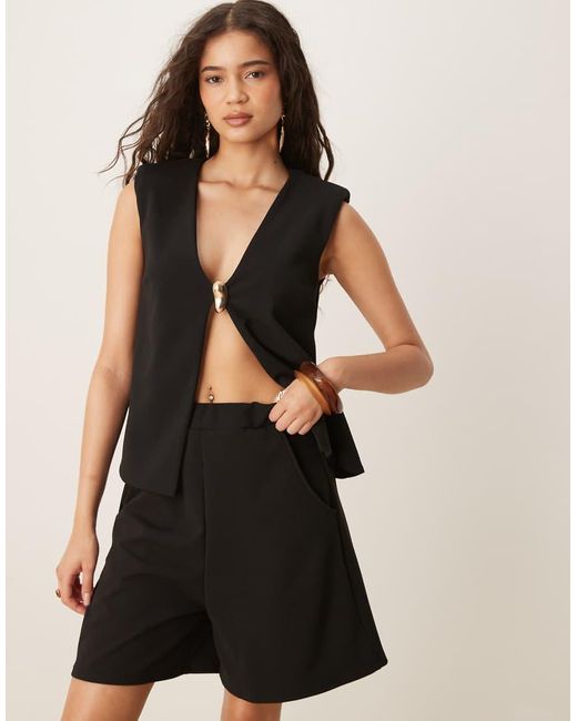 ASOS Bermudashorts Van Co-Ord Set Van Scuba-Achtige Stof Met Zakken in het Black
