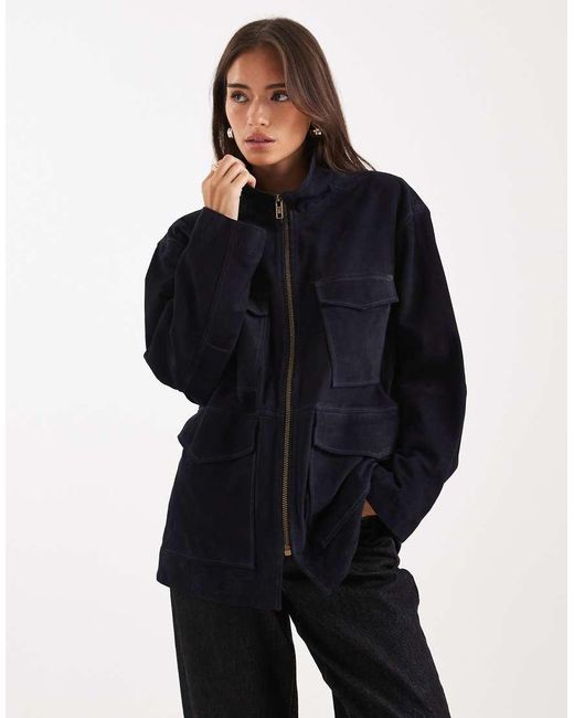 ASOS Blue Real Suede Jacket