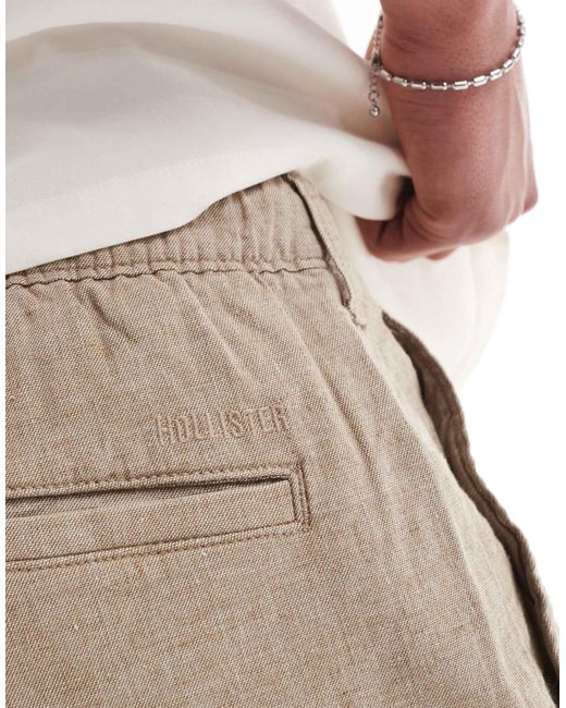 Hollister White Linen Above The Knee Short for men