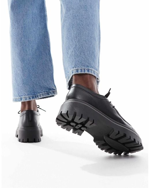 Schuh Blue Lyrica Chunky Moc Toe Lace Up Shoes