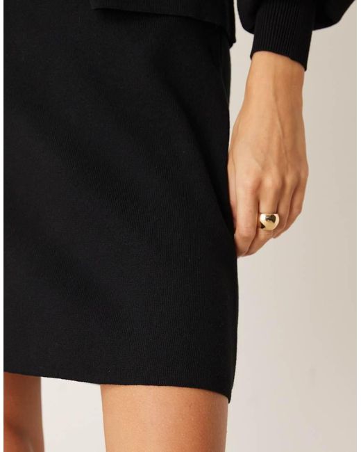 Vila Black A-line Knitted Mini Skirt Co-ord