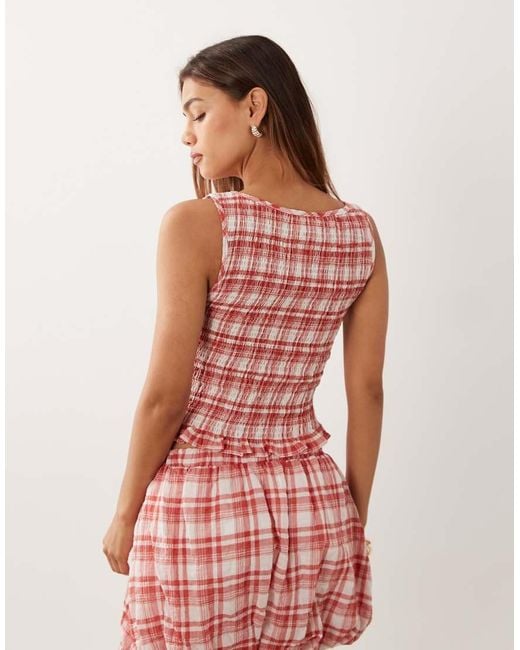 ASOS Pink Shirring Co-Ord Top