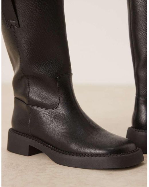 ASOS Natural Colby Pull-On Trucker Knee Boots
