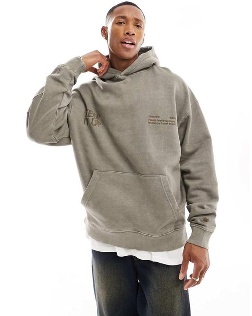 Pull&Bear Gray Stwd Hoodie for men