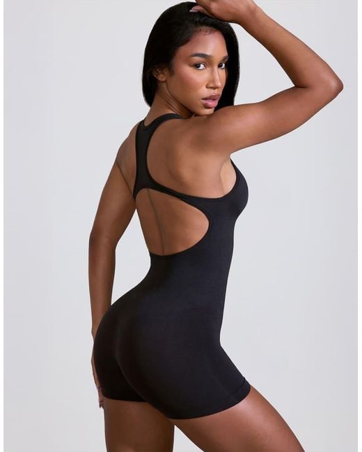 BO+TEE Black Bo+tee Halter Neck Racer Back Seamless Sports Unitard