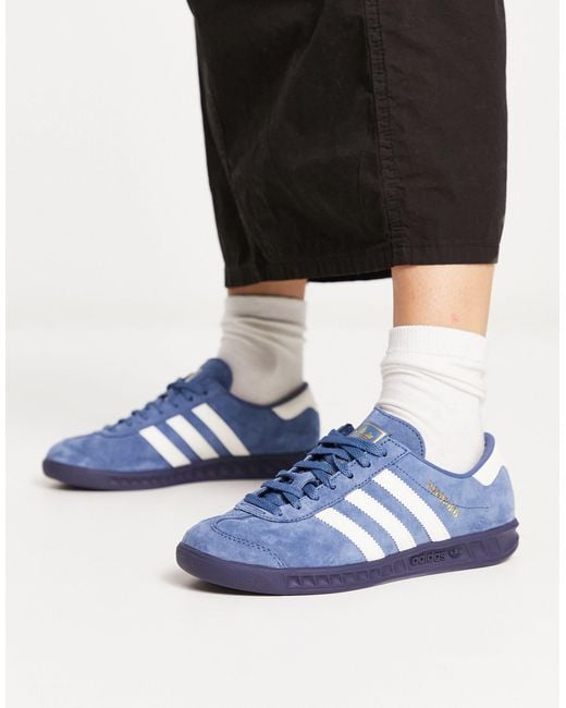adidas Originals Hamburg Sneakers in Blue | Lyst Australia