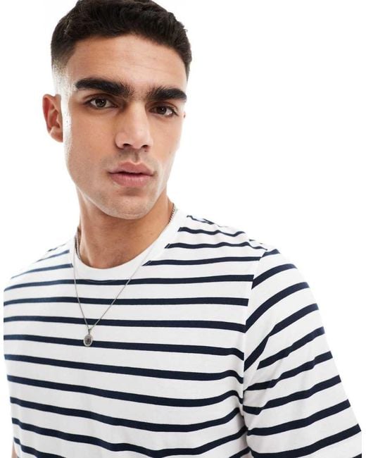 Jack & Jones White Stripe T-shirt for men