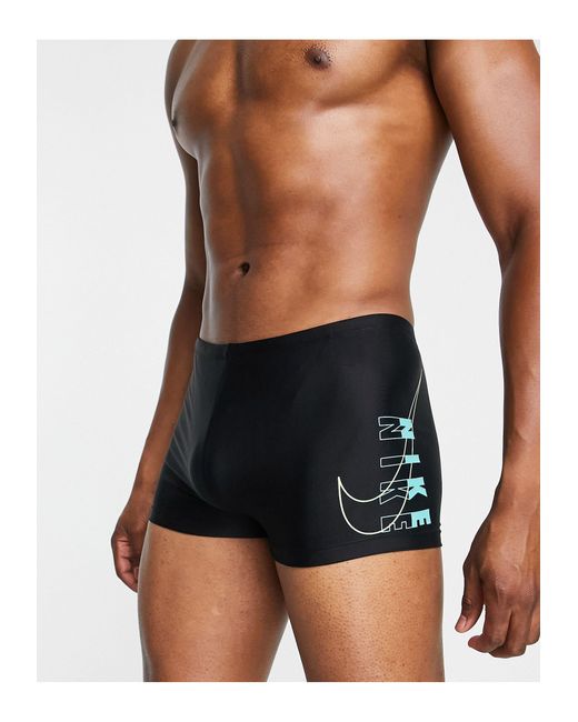 Nike Square Leg Tight Logo Swim Shorts in Black for Men Lyst UK