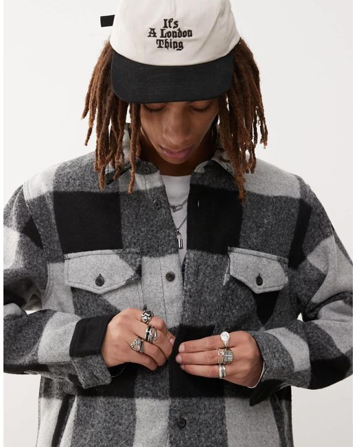 Vans Gray Denby Fuzzy Shacket for men