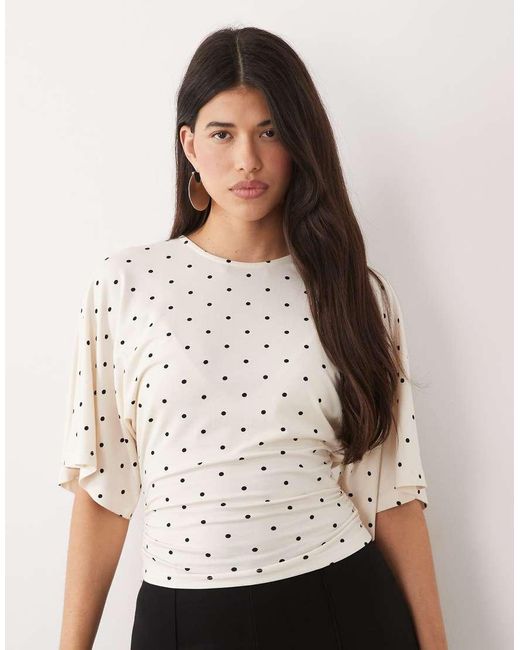 Gina Tricot Multicolor Short Sleeve Tie Back Top