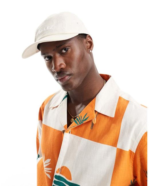 Parlez White Branded Linen Cap for men