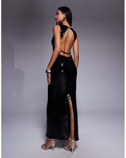 Bardot Portia Sequin Sleeveless Maxi Dress in Blue | Lyst