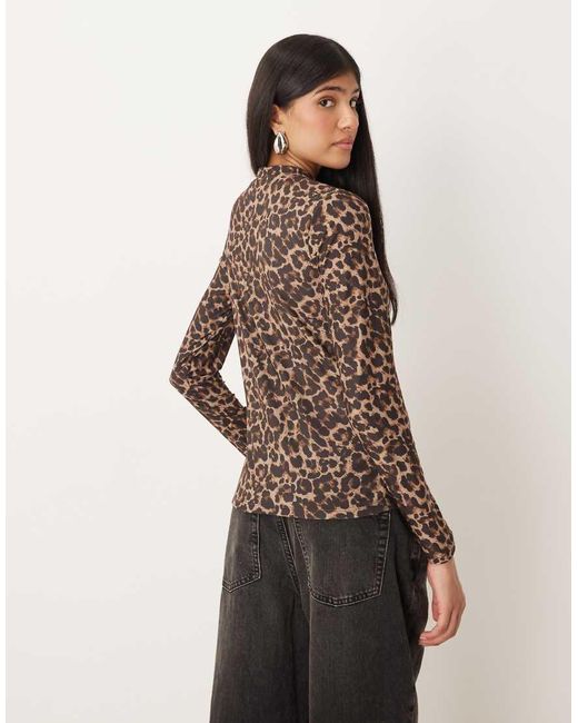 Vila Brown High Neck Long Sleeve Top