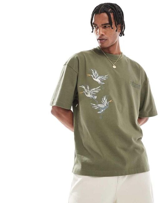 River Island Green Kyoto Studios Oversized T-shirt for men
