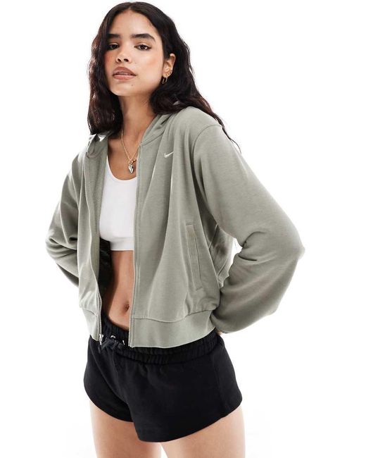 Nike Gray French Terry Zip Through Hoodie