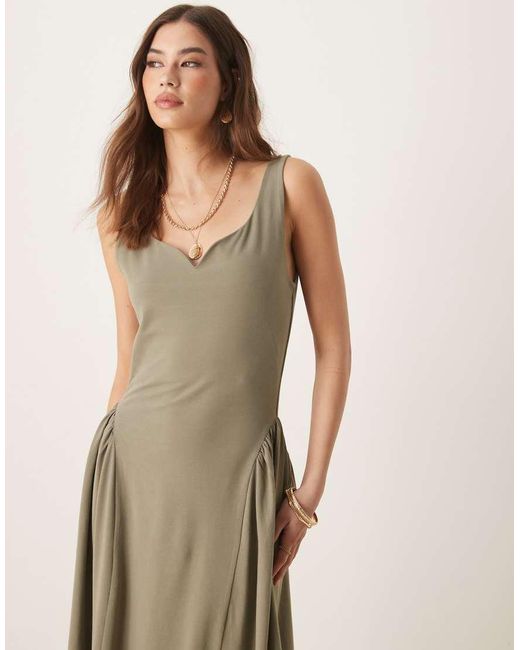 ASOS Natural Summer Maxi Dress With Full Skirt