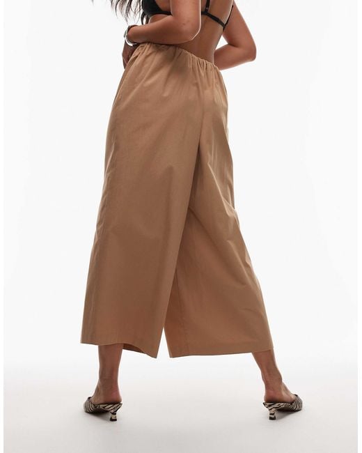 ASOS Brown Cotton Ultra Wide Leg Culottes