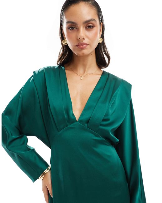 TFNC London Green – satin-maxikleid