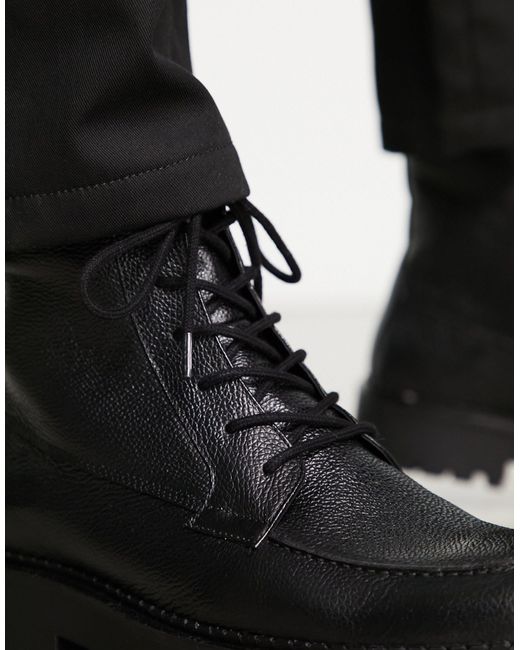 Botas negras con cordones y suela gruesa Schuh de hombre de color Black